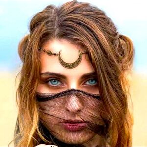 Crescent Moon Head Chain Vintage Style Headwear Hollow Pattern Gypsy‎ Bohemian